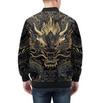 Bomber Jacket Golden Chinese Dragon Art