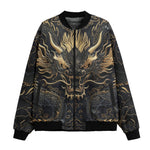 Bomber Jacket Golden Chinese Dragon Art