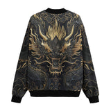 Bomber Jacket Golden Chinese Dragon Art