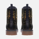 Leather Boots Golden Chinese Dragon Art