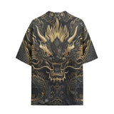 Hawaiian Shirt Golden Chinese Dragon Art