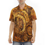 Men's Polo Shirt Steampunk Gears Artwork