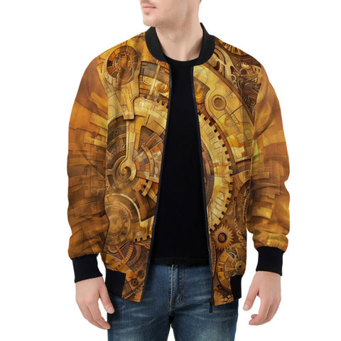 Bomber Jacket Steampunk Gears Artwork