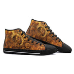 High-Top Canvas Shoes Steampunk Gears Artwork