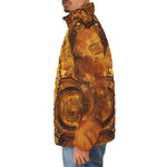 Down-Padded Puffer Jacket Steampunk Gears Artwork
