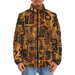 Down-Padded Puffer Jacket African Tribal Symbols