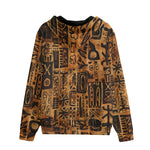 Men's Zip Up Hoodie African Tribal Symbols