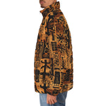 Down-Padded Puffer Jacket African Tribal Symbols