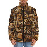 Down-Padded Puffer Jacket African Tribal Patterns