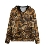 Men's Zip Up Hoodie African Tribal Patterns