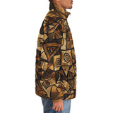 Down-Padded Puffer Jacket African Tribal Patterns