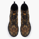 Casual Leather Chunky Boots African Tribal Patterns