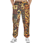 Men's Sweatpants Wooden Carvings Tribal Symbols