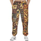 Men's Sweatpants Wooden Carvings Tribal Symbols