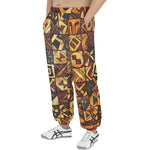 Men's Sweatpants Wooden Carvings Tribal Symbols