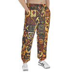Men's Sweatpants Wooden Carvings Tribal Symbols