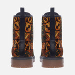 Leather Boots Wooden Carvings Tribal Symbols