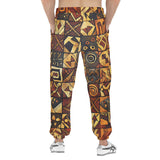 Men's Sweatpants Wooden Carvings Tribal Symbols