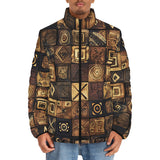 Down-Padded Puffer Jacket African Tribal Symbols Art