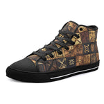 High-Top Canvas Shoes African Tribal Symbols Art