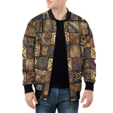 Bomber Jacket African Tribal Symbols Art