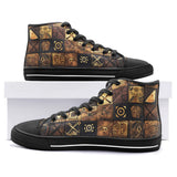 High-Top Canvas Shoes African Tribal Symbols Art