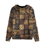 Men's Zip Up Hoodie African Tribal Symbols Art