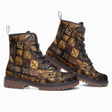 Leather Boots African Tribal Symbols Art