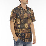 Men's Polo Shirt African Tribal Symbols Art