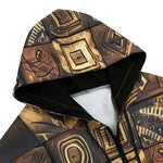 Men's Zip Up Hoodie African Tribal Symbols Art