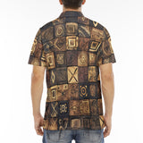 Men's Polo Shirt African Tribal Symbols Art