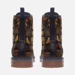 Leather Boots African Tribal Symbols Art