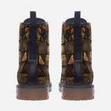 Leather Boots African Tribal Symbols Art