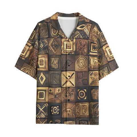 Hawaiian Shirt African Tribal Symbols Art