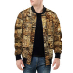 Bomber Jacket Ancient Mayan Carvings Faces