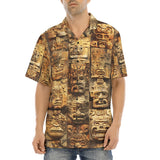 Hawaiian Shirt Ancient Mayan Carvings Faces