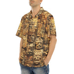 Hawaiian Shirt Ancient Mayan Carvings Faces