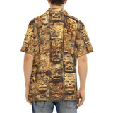 Hawaiian Shirt Ancient Mayan Carvings Faces