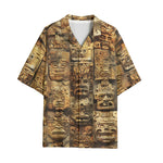 Hawaiian Shirt Ancient Mayan Carvings Faces