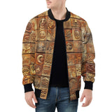 Bomber Jacket Terracotta Tiles Tribal Symbols