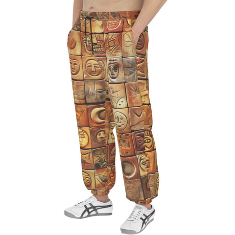Men's Sweatpants Terracotta Tiles Tribal Symbols