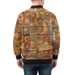 Bomber Jacket Terracotta Tiles Tribal Symbols