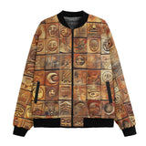 Bomber Jacket Terracotta Tiles Tribal Symbols