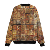 Bomber Jacket Terracotta Tiles Tribal Symbols