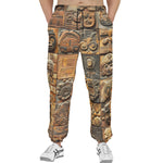 Men's Sweatpants Terracotta Tiles Carvings Faces