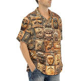 Hawaiian Shirt Terracotta Tiles Carvings Faces