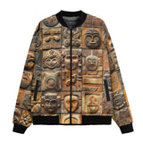 Bomber Jacket Terracotta Tiles Carvings Faces