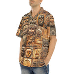 Hawaiian Shirt Terracotta Tiles Carvings Faces