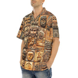 Hawaiian Shirt Terracotta Tiles Carvings Faces