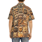 Hawaiian Shirt Terracotta Tiles Carvings Faces